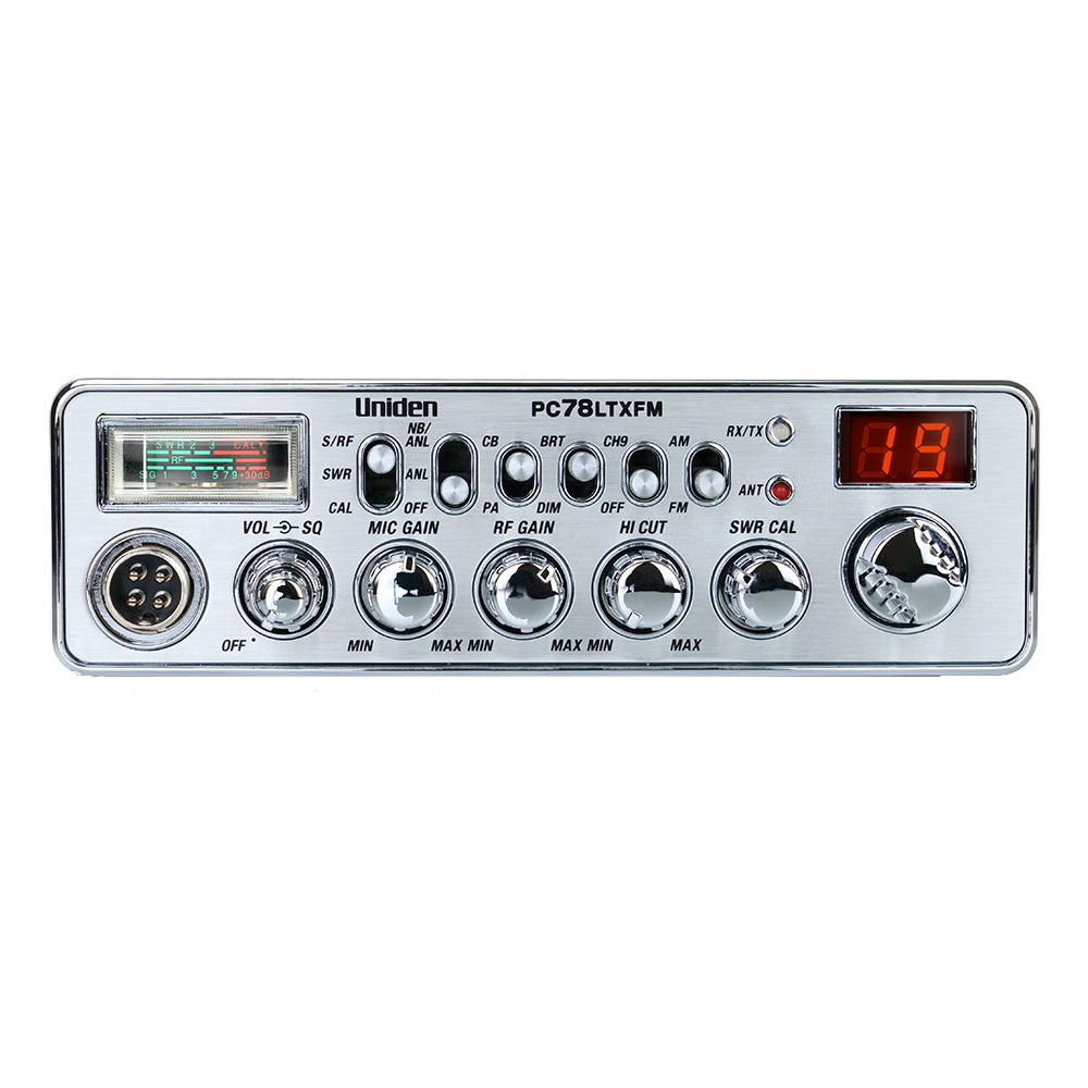 Uniden PC78LTXFM Dual-Mode AM/FM CB Radio with SWR Calibration & Weather Alert
