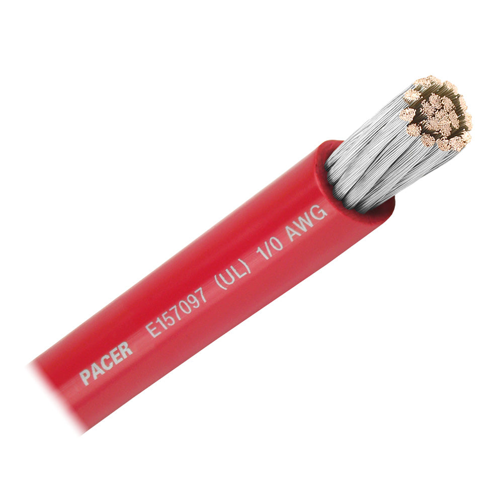 Pacer 1/0 AWG Marine Battery Cable, Red, 50 ft., UL-Approved