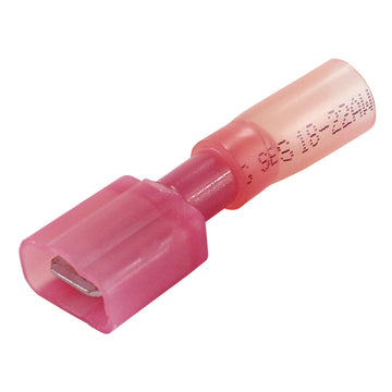 Pacer Fully-Insulated Male Disconnect Terminal, Red, 22-18 AWG, UL/CSA