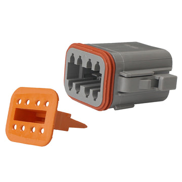 Pacer Deutsch DT Plug & Wedge Lock Kit, 8-Position, IP67 Rated, 5-Pack