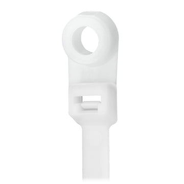 Pacer 8" Cable Tie with Mounting Ring, Natural, 50lb Tensile, 100-Piece Bag