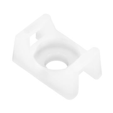 Pacer Screw Down Cable Tie Mount, #8 Screw, Natural – 100 Pack for Indoor Use