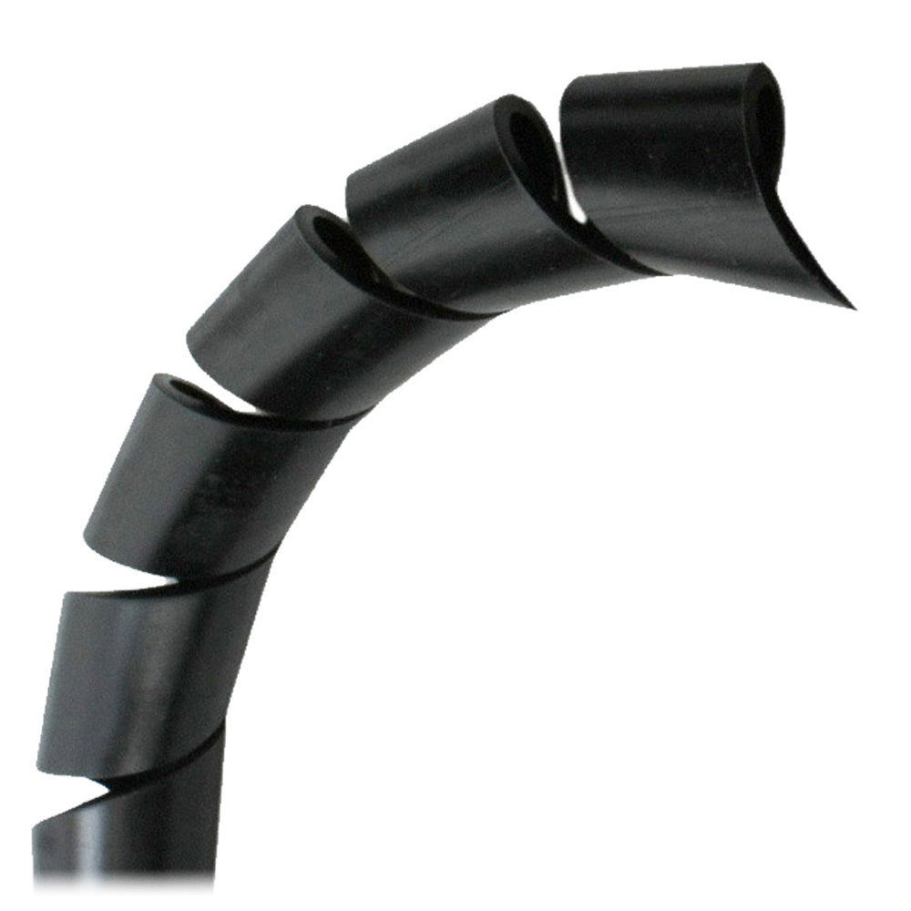 Pacer 1" Spiral Wrap, Black, 100' Roll – Abrasion Protection for Wires & Cables