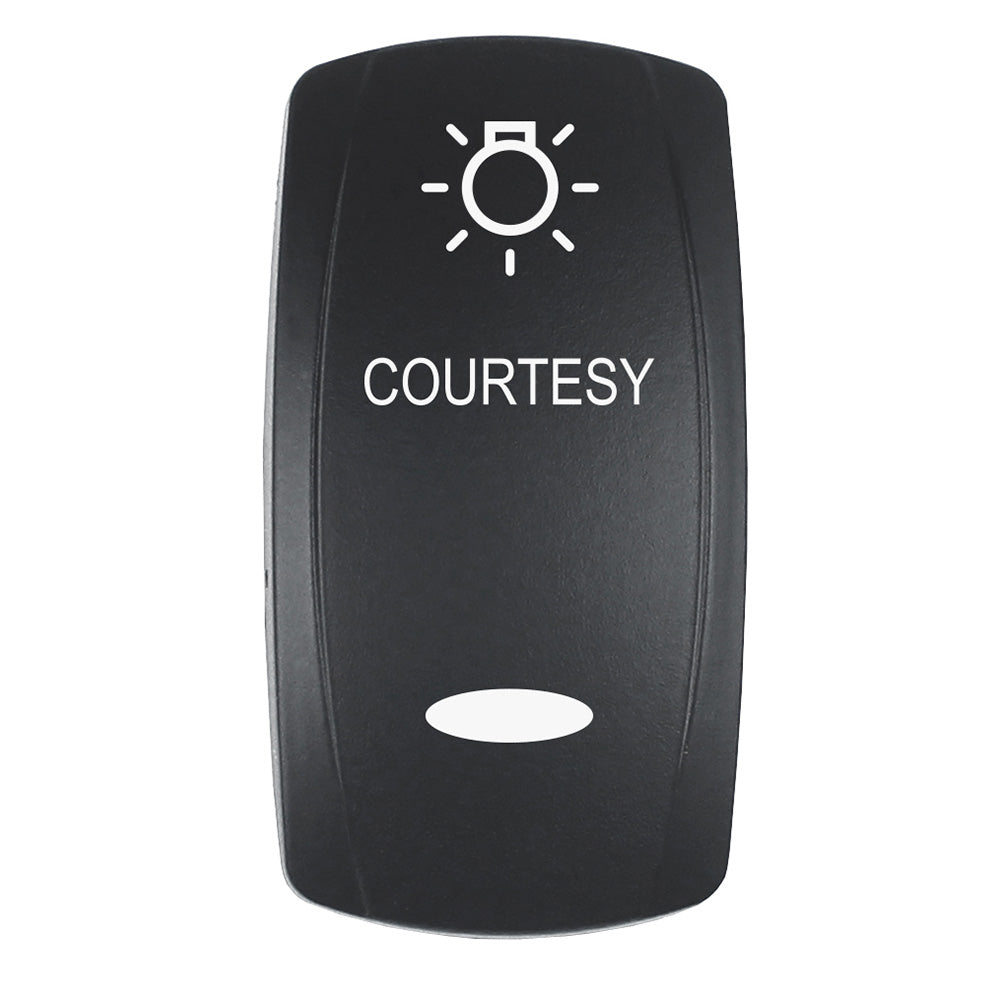 Pacer Laser-Etched 'COURTESY' Actuator for V-Series Contura Switches, Dual Light