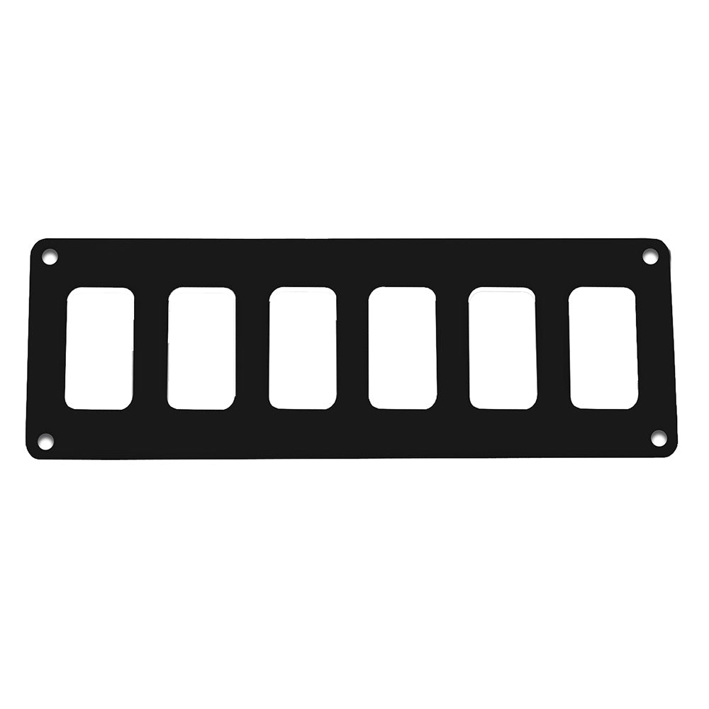 Pacer Marine 6-Switch Panel, 8" x 2.75", Black Aluminum