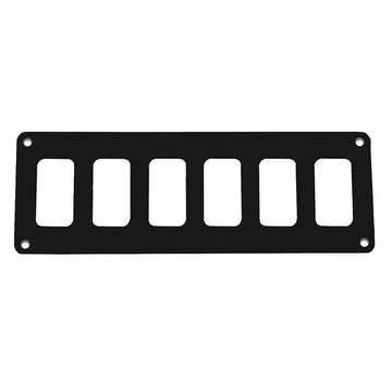 Pacer Marine 6-Switch Panel, 8" x 2.75", Black Aluminum