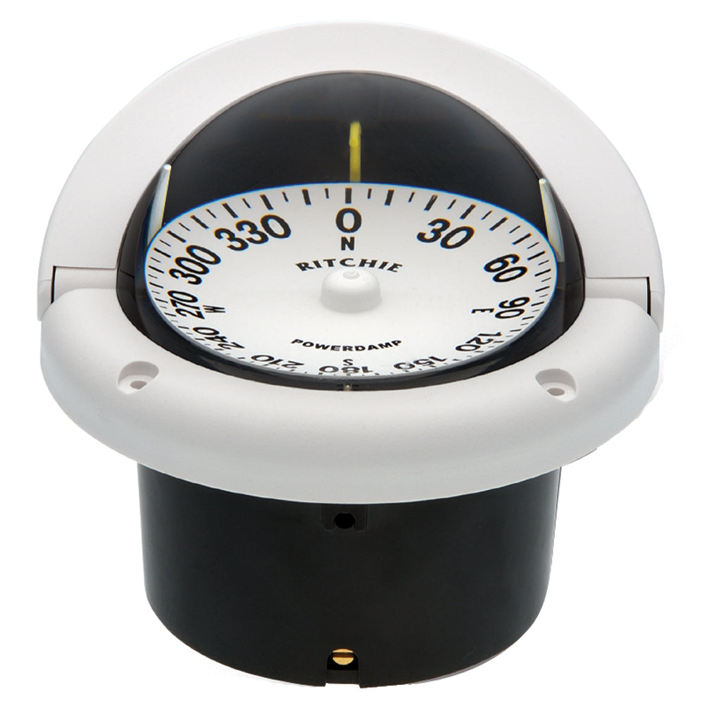 Ritchie Helmsman HF-742W Flush Mount Compass, 3-3/4" PowerDamp Dial, Made in USA