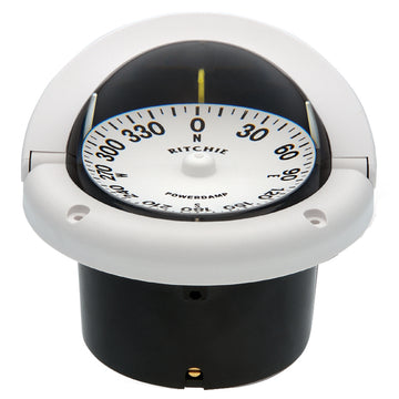 Ritchie Helmsman HF-742W Flush Mount Compass, 3-3/4" PowerDamp Dial, Made in USA
