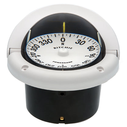 Ritchie Helmsman HF-742W Flush Mount Compass, 3-3/4" PowerDamp Dial, Made in USA