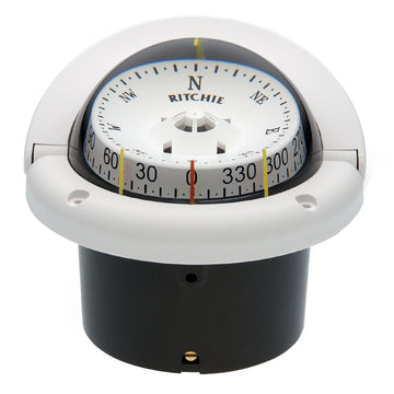 Ritchie Helmsman HF-743W Flush Mount Compass, 3 3/4" NiteVu Dial, White