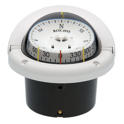 Ritchie Helmsman HF-743W Flush Mount Compass, 3 3/4" NiteVu Dial, White