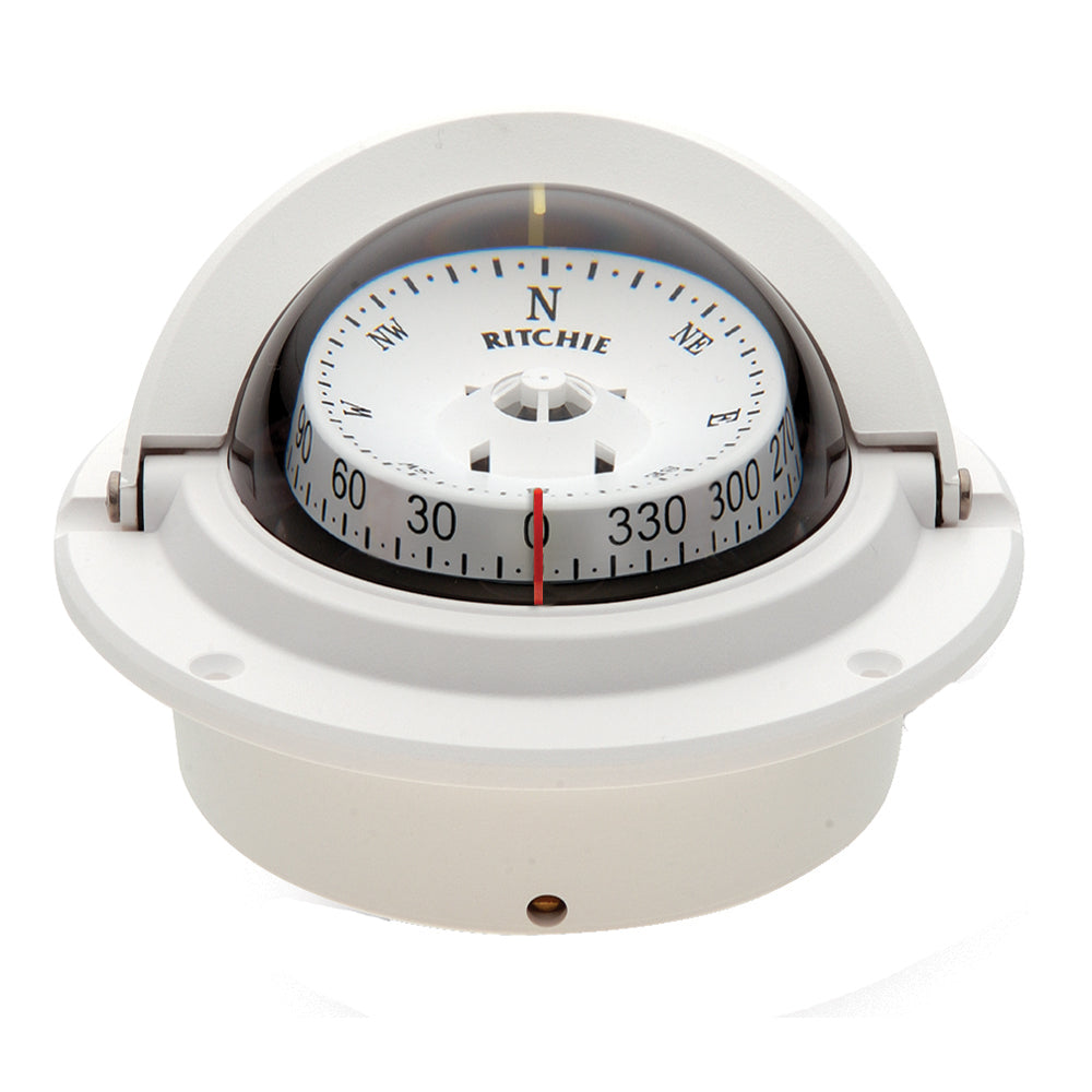 Ritchie Voyager Flush Mount Compass - White, 3-inch Dial