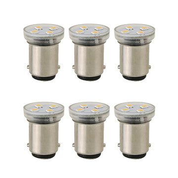 Scandvik Warm White LED Bulb, BA15d Base, 12/24V (6-Pack)