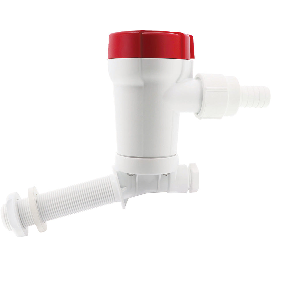 Rule 603C Livewell Pump, 800 GPH Angled Thru-Hull with Dual Port