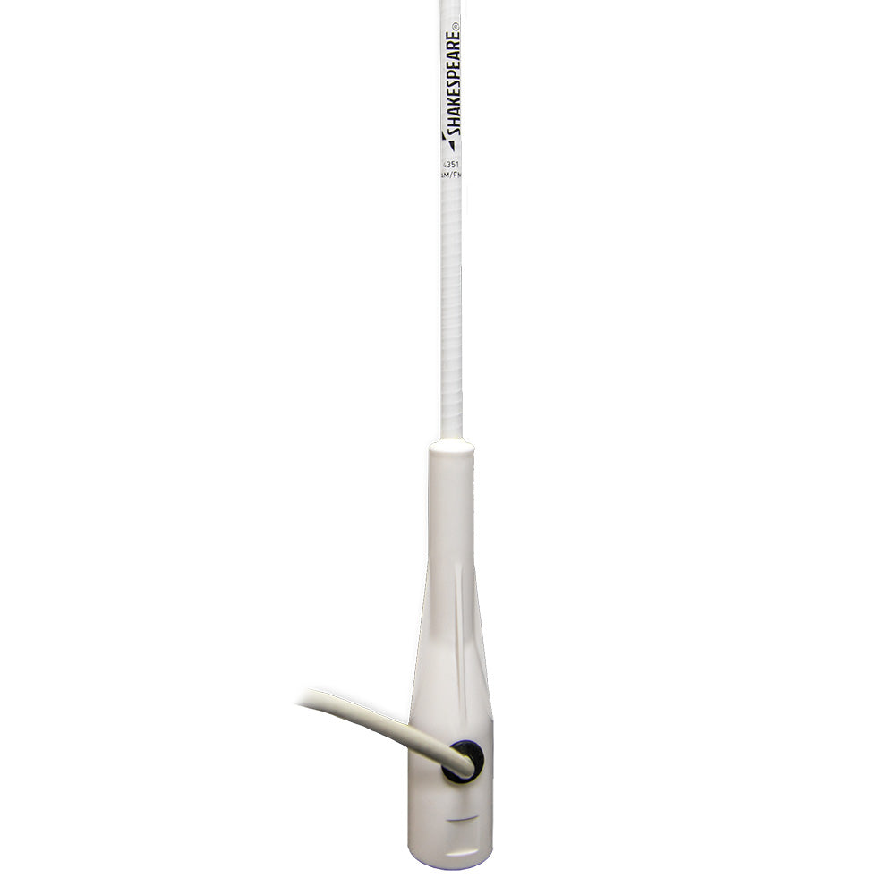 Shakespeare 4351 AM/FM Stereo Antenna, 3' White Fiberglass Marine