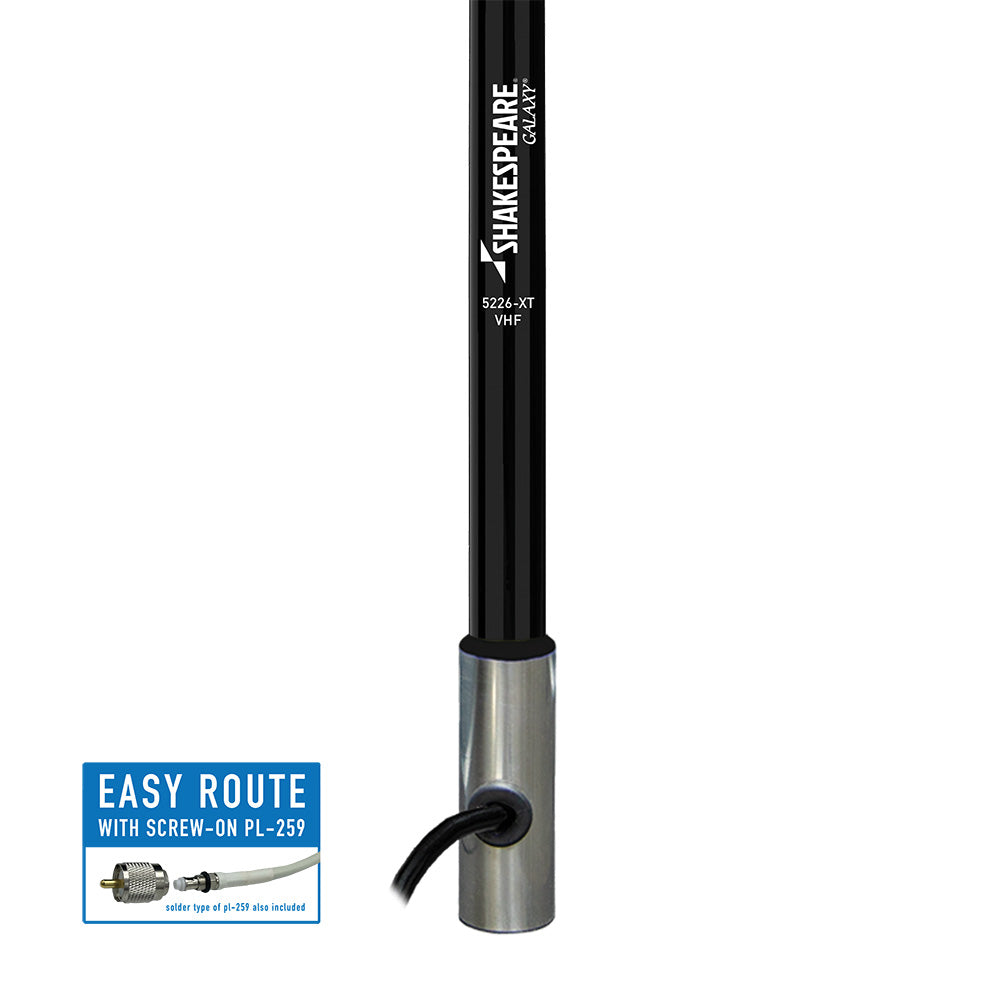 Shakespeare Galaxy 5226-XT 8' Black VHF Antenna, 6dB Gain
