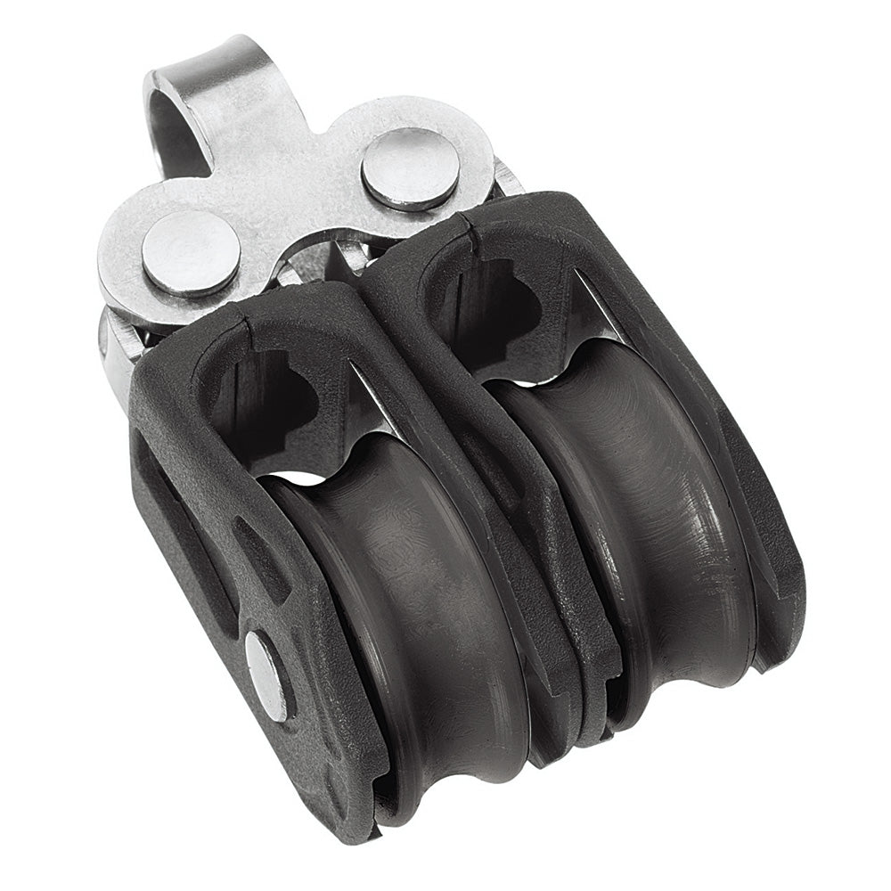 Barton Marine Size 0 20mm Plain Bearing Pulley Block, Double Fixed Eye