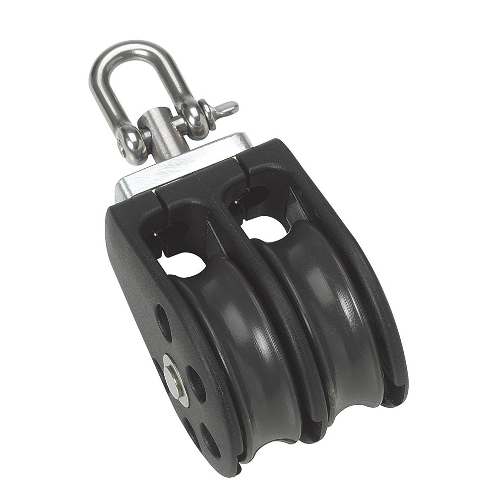 Barton Marine Size 3 45mm Plain Bearing Pulley Block Double w/Swivel, 400kg SWL