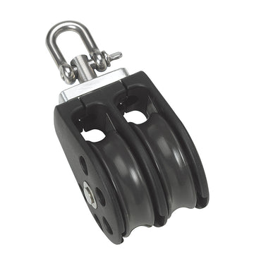 Barton Marine Size 3 45mm Plain Bearing Pulley Block Double w/Swivel, 400kg SWL