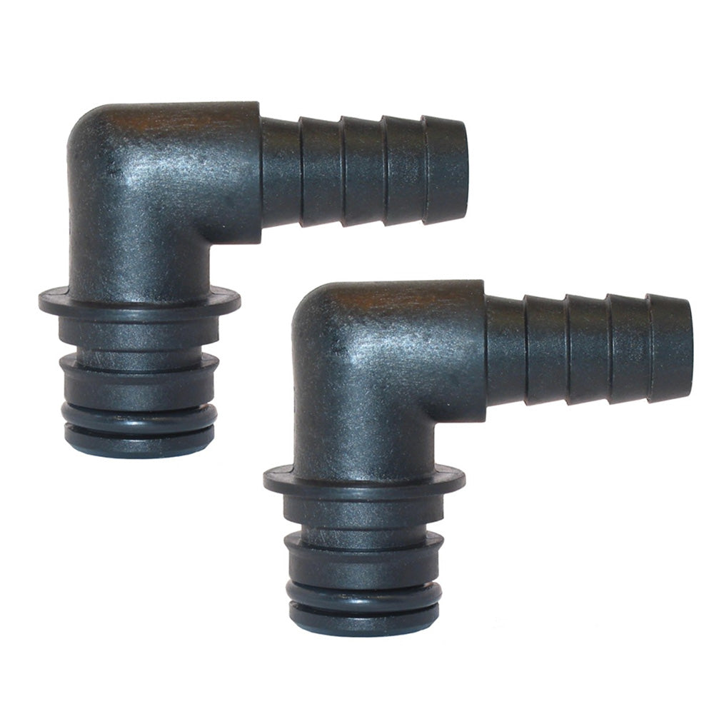 Jabsco 90-Degree Elbow Port Kit with 1/2" Hose Barb (Pair)