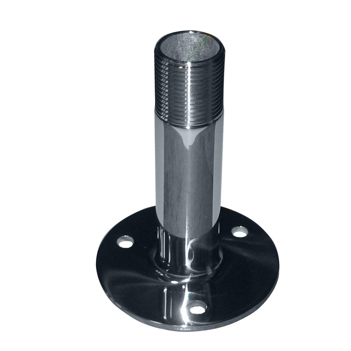 Shakespeare Style 4365 Straight Antenna Mount, Stainless Steel, 4" High