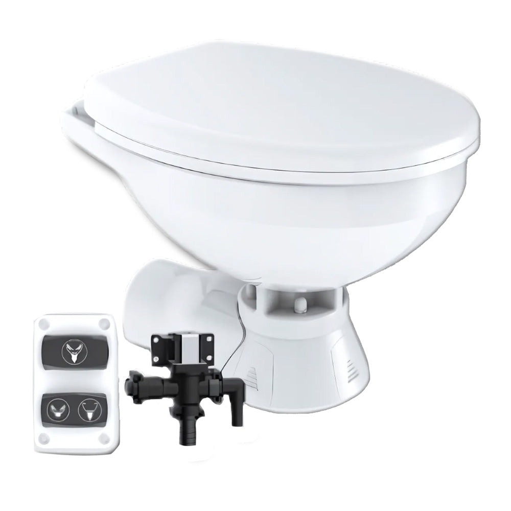 Commodore Quiet Flush Electric Marine Toilet 12V Freshwater w/Solenoid
