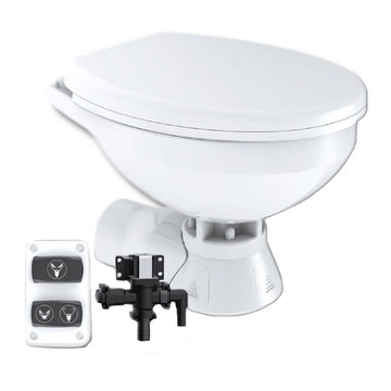 Commodore Quiet Flush Electric Marine Toilet 12V Freshwater w/Solenoid