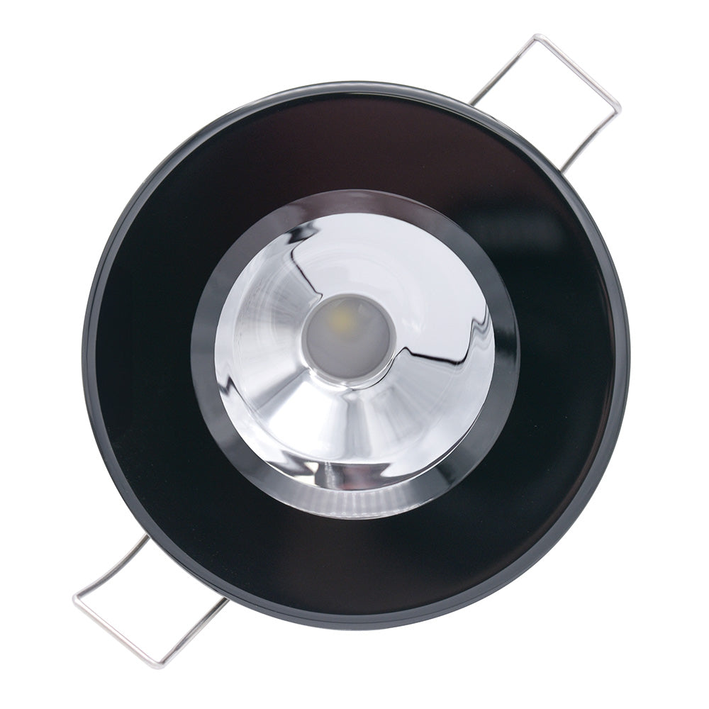 Lumitec Illusion Flush-Mount LED Down Light, Spectrum RGBW Cool White, Black Housing with Chrome Reflector, 117167