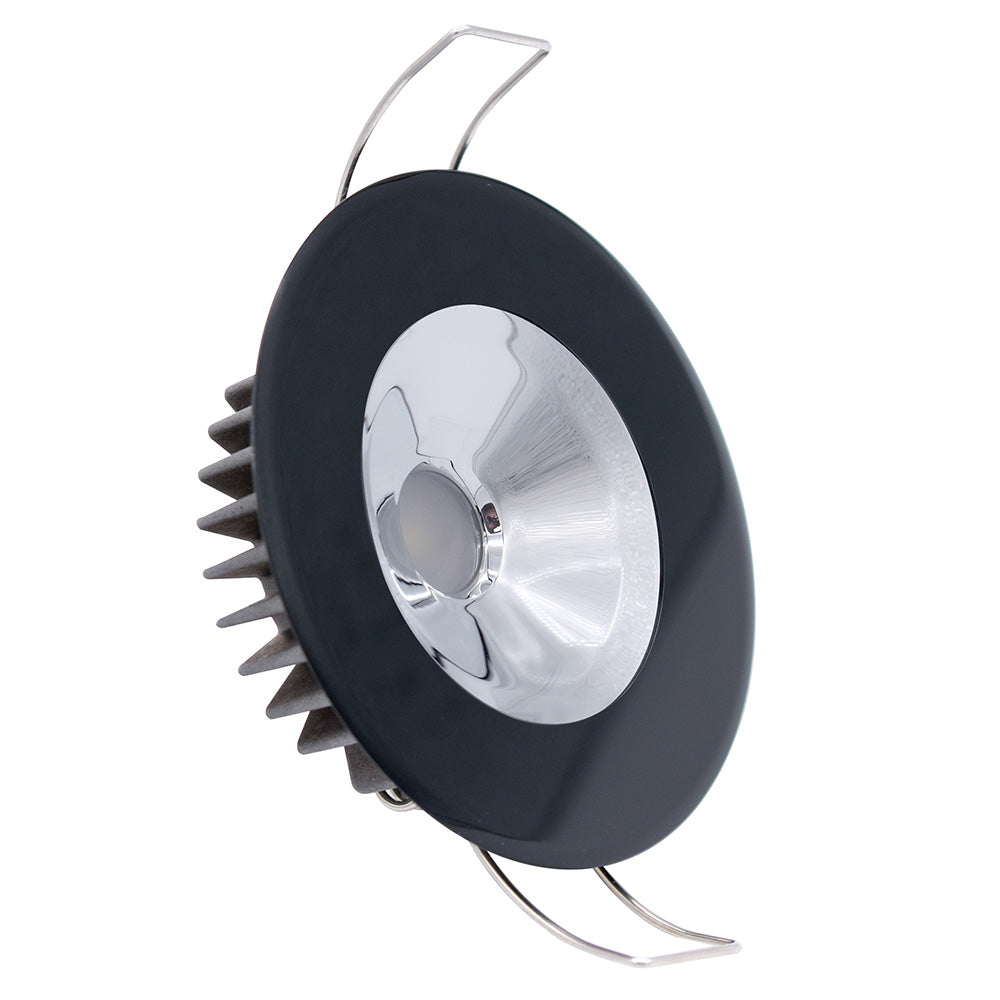 Lumitec Illusion Flush-Mount LED Down Light, Spectrum RGBW Cool White, Black Housing with Chrome Reflector, 117167