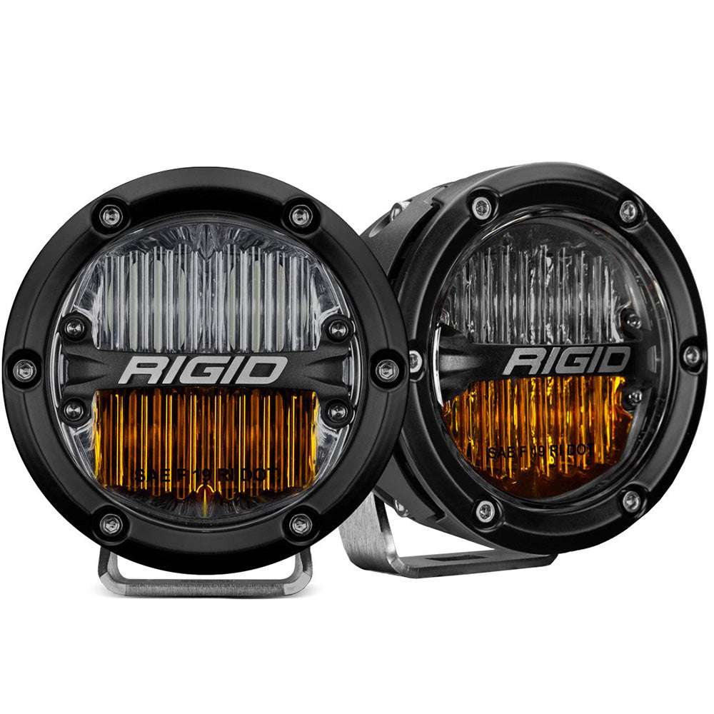 RIGID Industries 360-Series 4" PRO SAE Fog Lights, Yellow/White (Pair)