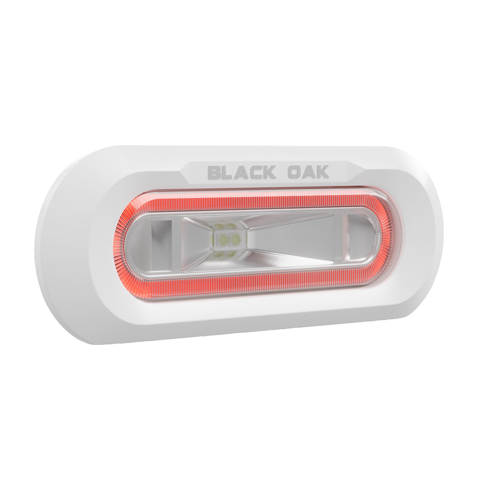 Black Oak LED Low Pro Marine Spreader Light, Red LED, Flush Mount