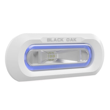 Black Oak LED Low Pro™ Marine Spreader Light, White Housing, Blue LED, IP69K