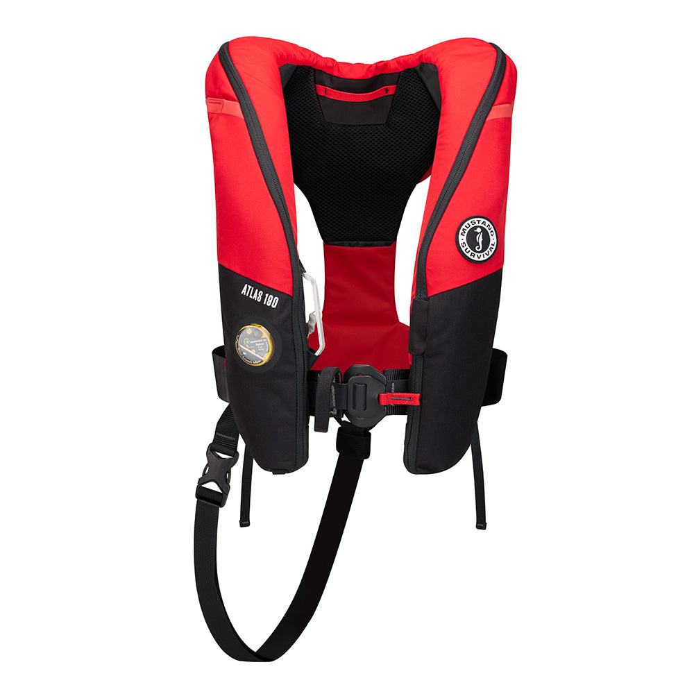 Mustang Survival Atlas 190 DLX Pro Sensor Life Jacket, 190N – Red/Black
