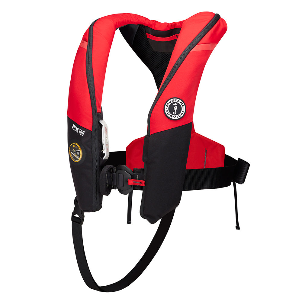 Mustang Survival Atlas 190 DLX Pro Sensor Life Jacket, 190N – Red/Black