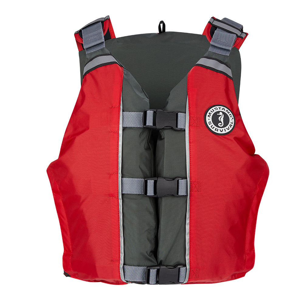 Mustang Survival APF Foam Vest, Universal Fit, Red/Grey, USCG Approved