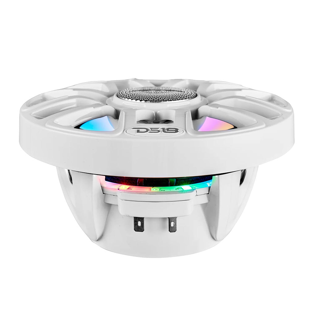 DS18 8 in. 2-Way Coaxial Marine Speakers with Digital LED Lights, Pair