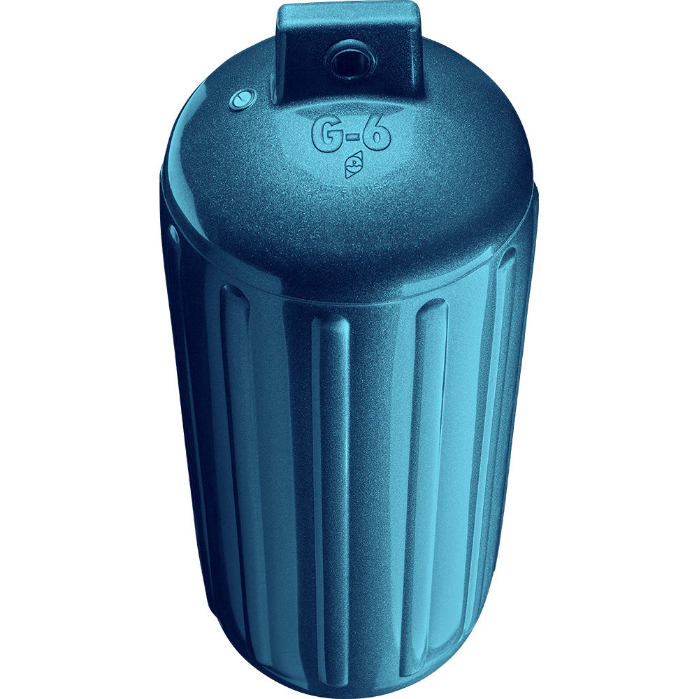 Polyform G-6 Twin-Eye Boat Fender, 11" x 30" Metallic Blue, for 35-40' Boats