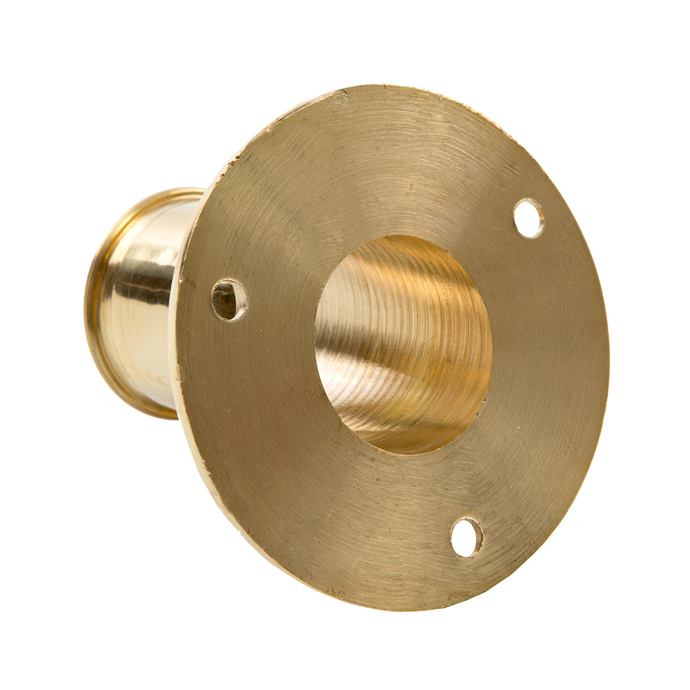 Whitecap Top Mount Flag Pole Socket, 1" ID, Polished Marine Brass