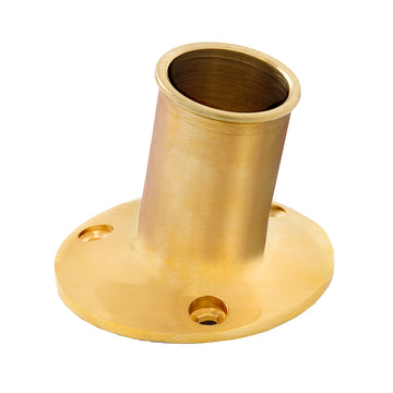 Whitecap Top Mount Flag Pole Socket, 1" ID, Polished Marine Brass