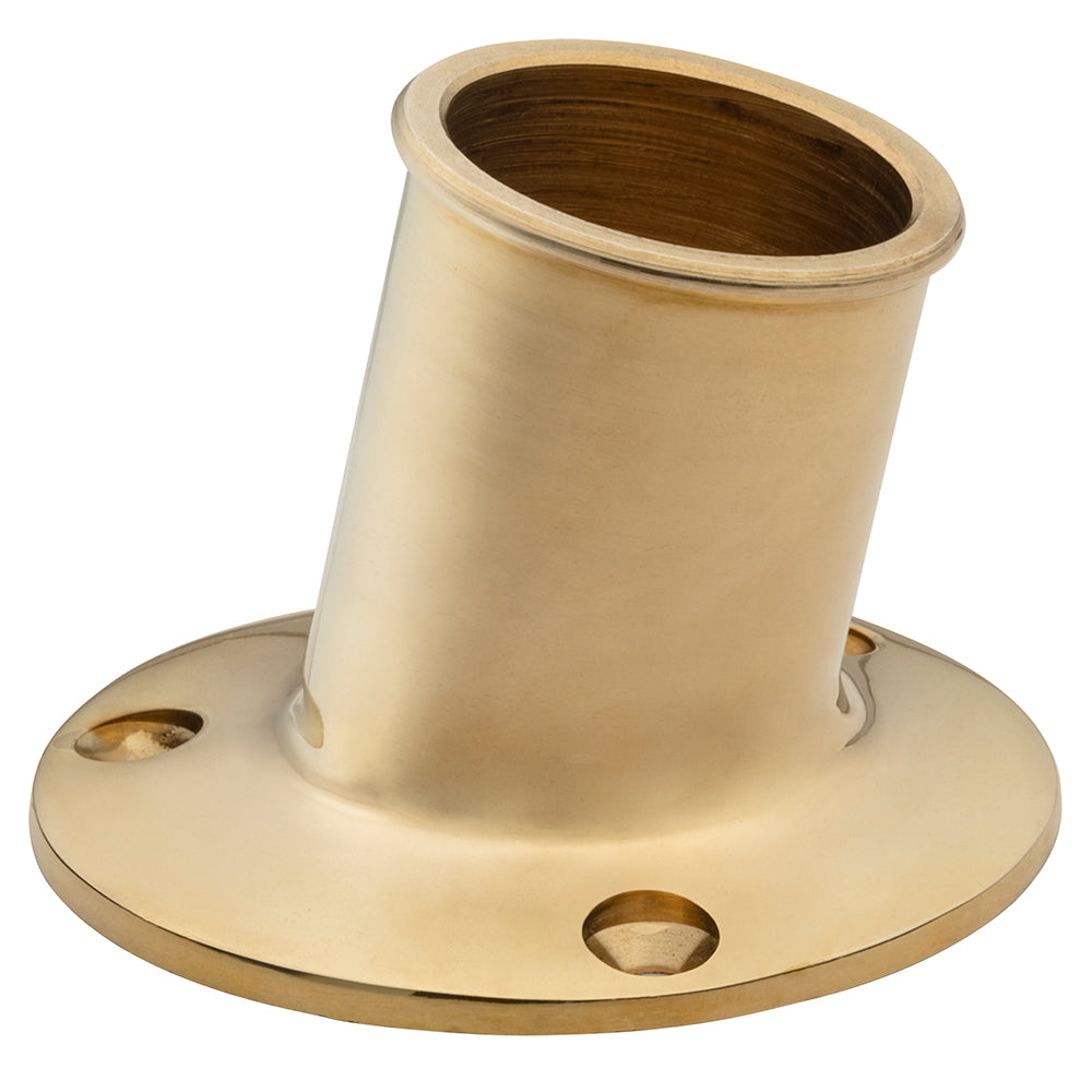 Whitecap Top Mount Flag Pole Socket, 1-1/4" ID – Polished Brass