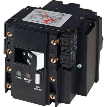 Blue Sea Systems C-Series ELCI Main Circuit Breaker, Double Pole 230V AC 16A