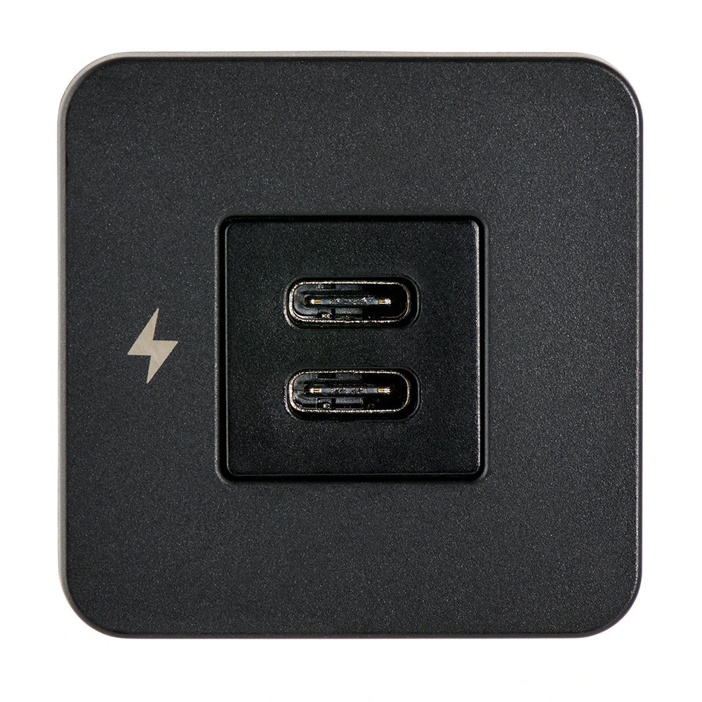 Scanstrut TILE USB-C Interior Charging Socket, 12/24V 60W, Black Bezel