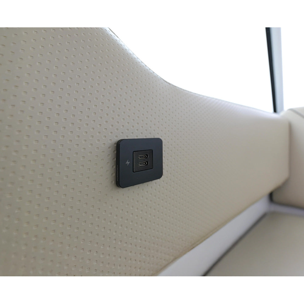 Scanstrut TILE USB-C Interior Charging Socket, 12/24V 60W, Black Bezel