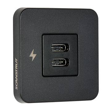 Scanstrut TILE USB-C Interior Charging Socket, 12/24V 60W, Black Bezel