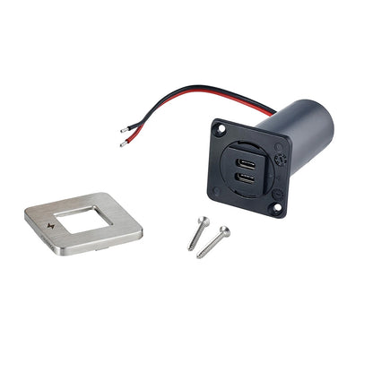 Scanstrut TILE Dual USB-C Interior Charging Socket, 12/24V Stainless Steel