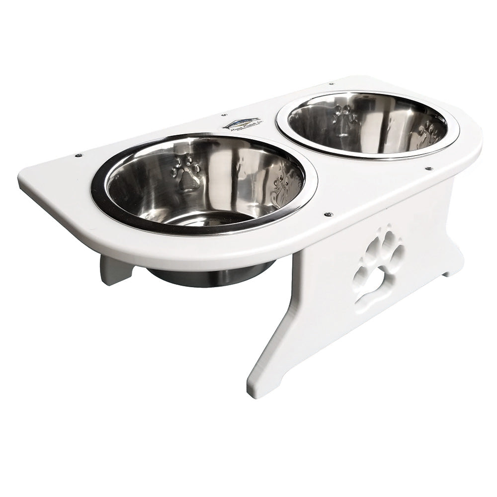 Deep Blue Marine Small Starboard Dog Dish with Bowls, 5.5" Tall