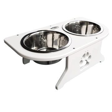 Deep Blue Marine Small Starboard Dog Dish with Bowls, 5.5" Tall