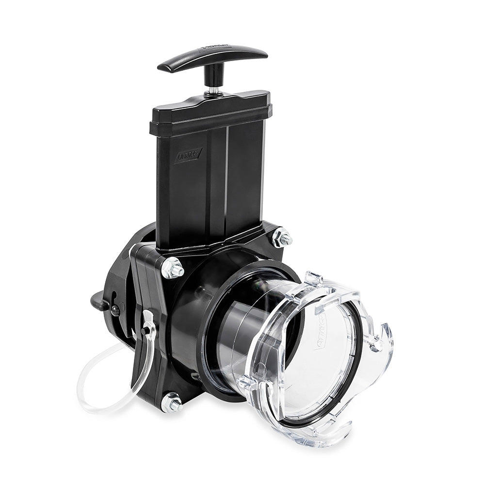Camco 3 in. RV Gate Valve with 3.5 in. Clear Extension, Cap, and 4 Bayonet Prongs - MPN 39050