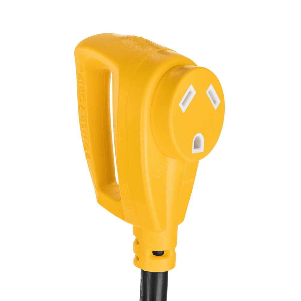 Camco Power Grip 18" Heavy-Duty RV Dogbone Adapter, 50 Amp Male to 30 Amp Female