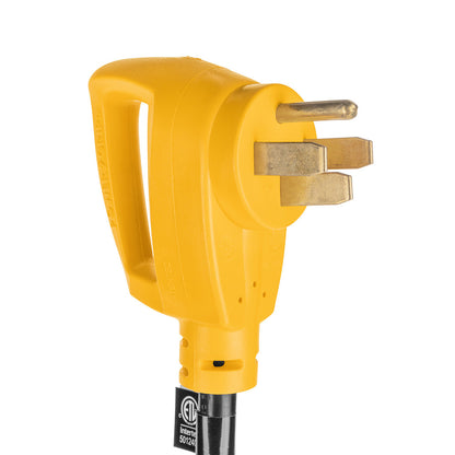 Camco Power Grip 18" Heavy-Duty RV Dogbone Adapter, 50 Amp Male to 30 Amp Female